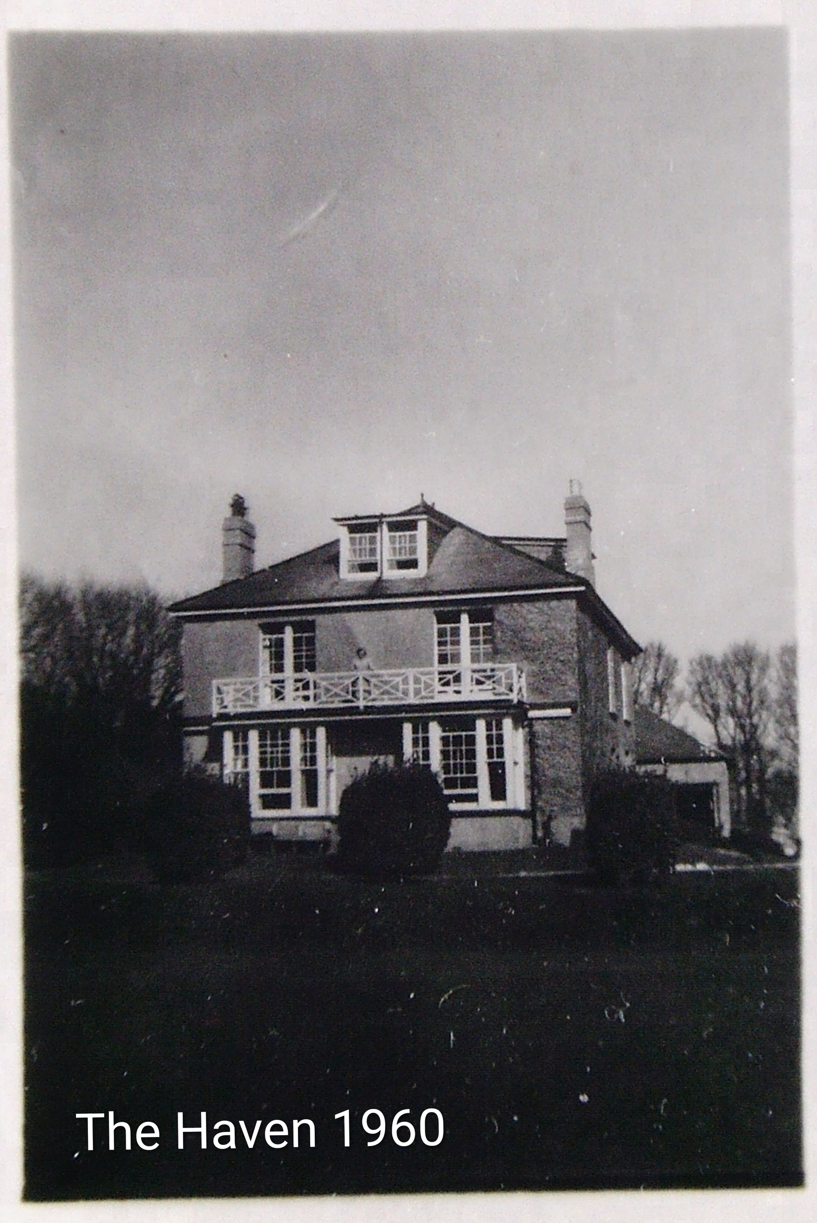 Mabyn Oaten on the balcony of _The Haven_ before it was 
 removed in the late 1950s~2